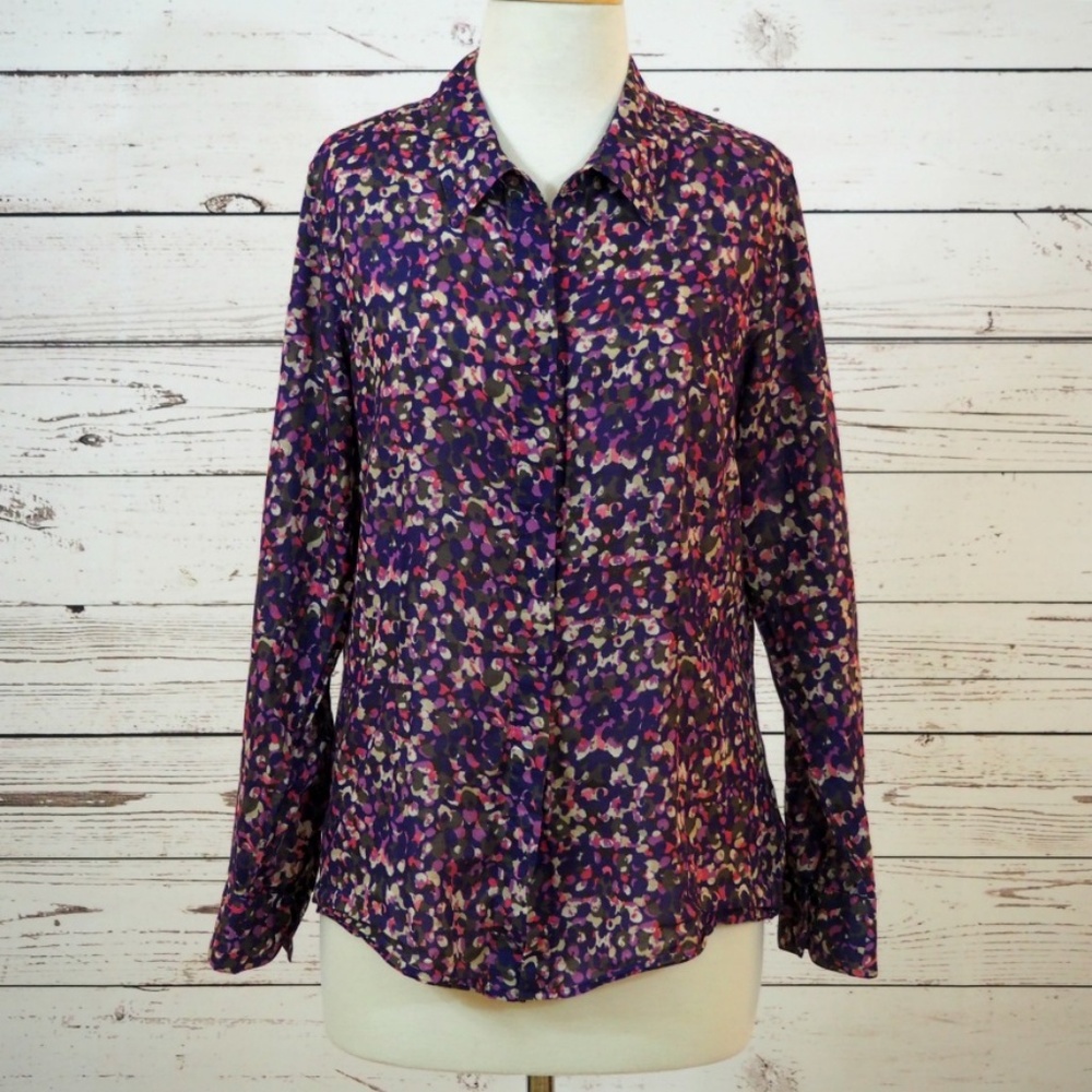  Coldwater Creek - Med - Dot print button up top - Picture 2 of 3